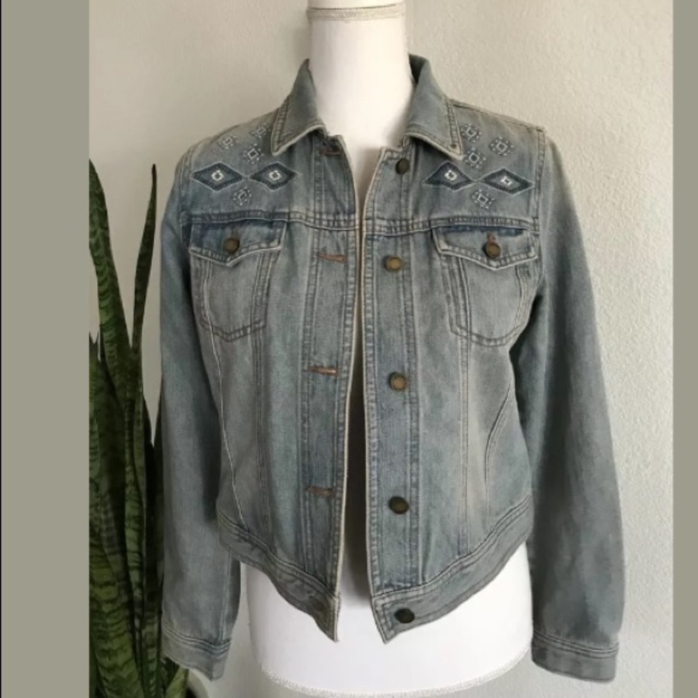 Chaps Ralph Lauren Embroidered Denim Jacket Size S